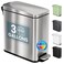 iTouchless 3 Gallon Step Wastebasket for Bathroom with Lid and Deodorizer