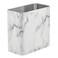mDesign Metal Wastepaper Bin &euro;&rdquo; Compact Rectangular Bathroom Bin &acirc;&euro;&rdquo; Rubbish Basket for Home and Office &acirc;&euro;&rdquo; Marble Coloured