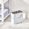 mDesign Metal Wastepaper Bin &euro;&rdquo; Compact Rectangular Bathroom Bin &acirc;&euro;&rdquo; Rubbish Basket for Home and Office &acirc;&euro;&rdquo; Marble Coloured