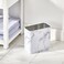 mDesign Metal Wastepaper Bin &euro;&rdquo; Compact Rectangular Bathroom Bin &acirc;&euro;&rdquo; Rubbish Basket for Home and Office &acirc;&euro;&rdquo; Marble Coloured
