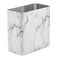 mDesign Metal Wastepaper Bin &euro;&rdquo; Compact Rectangular Bathroom Bin &acirc;&euro;&rdquo; Rubbish Basket for Home and Office &acirc;&euro;&rdquo; Marble Coloured