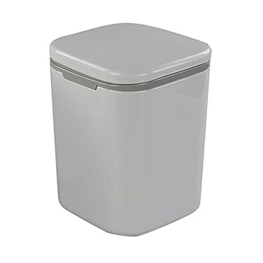 Morcte 1-Pack 0.5 Gallon Tiny Trash Can, Gray Mini Desktop Garbage Can