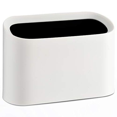 SUBEKYU Mini Countertop Trash Can,Tiny Desktop Trash Can,White 0.4 Gal