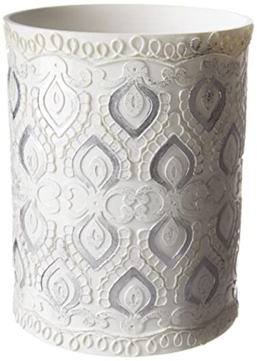 Popular Bath Monaco White Resin Trash Can, Open-Top