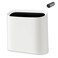 SUBEKYU 2.3 Gal Bathroom Trash Can,Small Garbage Can for Kitchen,White