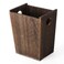 Wood Trash Can Small Wastebasket Rectangular Garbage Bin, Brown