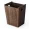 Wood Trash Can Small Wastebasket Rectangular Garbage Bin, Brown