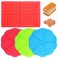 Sonku 4 Pcs Waffle Mold, Silicone Heart-Shaped Square-Shaped Waffle Baking Molds Muffin Pans Chocolate Bread Pie Flan Bakeware