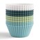 The Silicone Kitchen Reusable Silicone Baking Cup Silicone Muffin Liners for Cupcakes, BPA Free, Regular, 12 Pack, White Blue Green