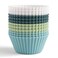 The Silicone Kitchen Reusable Silicone Baking Cup Silicone Muffin Liners for Cupcakes, BPA Free, Regular, 12 Pack, White Blue Green