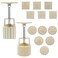 Luxiv 75g Mooncake Mold Set, 12 Patterns Round And Square Hand Press Molds