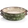 AVLA 2 Pack Ceramic Pie Pan, 9 Inch Round Baking Dish with Double Handle, 28 Ounce Deep Quiche Plates for Kitchen, Cooking, Roasting Lasagna (Sakura, Green)