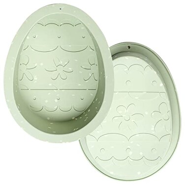 Egg Cake Pans, Easter Silicone Egg Chocolate Mold 2 Pack Large Breakable Egg Molds 7 Inch Cake Molds Jumbo Easter Moulds Silicone Chocolate Tray for Easter Baking