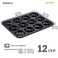 CHEFMADE Nonstick Donut Pan, 12 Cavity Ring Doughnut Pan for Baking Cookies Bagel (Black)