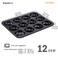 CHEFMADE Nonstick Donut Pan, 12 Cavity Ring Doughnut Pan for Baking Cookies Bagel (Black)