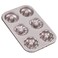 CHEFMADE Donut Mold Cake Pan, 6-Cavity Non-Stick Pattern Doughnut Bakeware for Oven Baking (Champagne Gold)