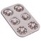 CHEFMADE Donut Mold Cake Pan, 6-Cavity Non-Stick Pattern Doughnut Bakeware for Oven Baking (Champagne Gold)