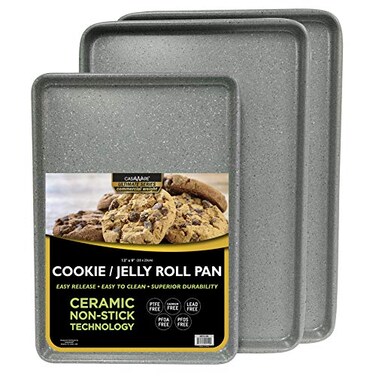 casaWare 3pc Ultimate Cookie Sheet Set (Silver Granite)