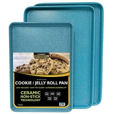 casaWare 3pc Ultimate Cookie Sheet Set (Blue Granite)