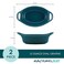 Rachael Ray Solid Glaze Ceramics Au Gratin Bakeware / Baker Set, Oval - 2 Piece, Teal