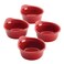 Rachael Ray Solid Glaze Ceramics Round Ramekins/Dipping Cup Set, 4 Piece, Red