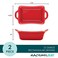 Rachael Ray Solid Glaze Ceramics Au Gratin Bakeware/Baker Set, Rectangular, 2 Piece, Red