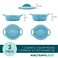 Rachael Ray Solid Glaze Ceramics Casserole Bakeware/Baker Set with Shared Lid, 3 Piece, Agave Blue