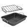 kitCom Nonstick Roasting Pan, Roaster with Rack - 16 Inch Rectangular Grill Suitable for Turkey, Roast Chicken, Ham, Dishwasher Safe (9.5QT)