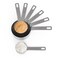 Chef Pomodoro Stainless Steel Measuring Cups, Stackable 7 Pcs Long Handle
