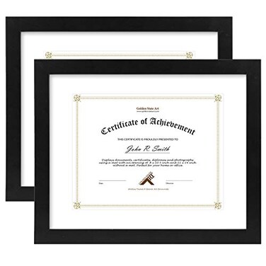 Golden State Art 11x14 Diploma Frame for 8.5x11 Document,Solid Wood/Glass