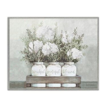 'Pristine Hydrangea Bouquet Sentiments' Framed Giclee Art