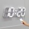 mooas 3D LED Clock, Multi-Function LED Clock (Calendar, Alarm, Temperature) (15.3" Big Plus White Wall Clock with Remote Control)