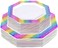 supernal Rainbow Plastic Plates Disposable Party Dinnerware Set