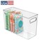 iDesign Slim Clear Plastic Bathroom Storage Bin, Tall Narrow