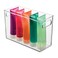 iDesign Slim Clear Plastic Bathroom Storage Bin, Tall Narrow