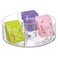 iDesign Cabinet Binz Divided Rotating Turntable Tea Packet Organizer, 9" x 9" x 3.01", Clear