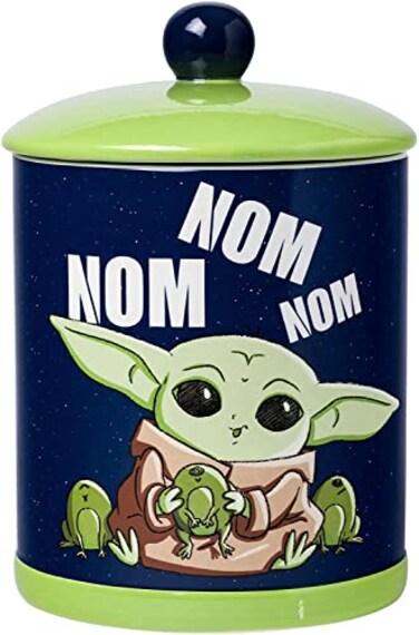 Silver Buffalo Star Wars Mandalorian Grogu Nom Nom, Ceramic Cookie Jar