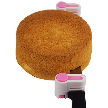 2PCS DIY Cake Slicer, Stratification Auxiliary, Bread Slice, Toast Cut, 5 Layers Leveler Slicer, Kitchen Fixator Tool (2, Pink)