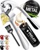Zulay Kitchen Premium Garlic Press Set - Rust Proof Professional Garlic Mincer Tool - Easy-Squeeze, Easy-Clean with Soft, Ergonomic Handle - Silicone Garlic Peeler &amp; Brush (Chrome)