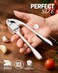 Zulay Kitchen Premium Garlic Press Set - Rust Proof Professional Garlic Mincer Tool - Easy-Squeeze, Easy-Clean with Soft, Ergonomic Handle - Silicone Garlic Peeler &amp; Brush (Chrome)