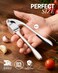 Zulay Kitchen Premium Garlic Press Set - Rust Proof Professional Garlic Mincer Tool - Easy-Squeeze, Easy-Clean with Soft, Ergonomic Handle - Silicone Garlic Peeler &amp; Brush (Chrome)