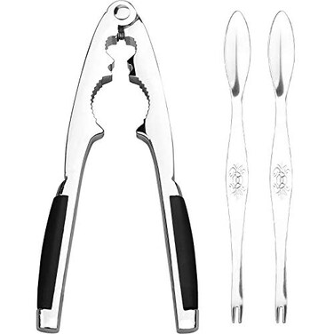 Anwenk Nut Crackers for All Nuts Nutcracker Pecan Walnut Nut Crackers with 2 Picks Heavy Duty Shell Seafood Cracker Tool