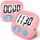 AOUCE Digital Kitchen Timers for Cooking, Timer for Kids 2 Pack Pink