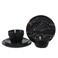 Melamine Dinnerware Sets - 12PCS Plates and Bowls Sets Black Marble Pattern
