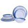 Lechoo Melamine Dinnerware Sets- 12pcs Melamine Plates and Bowls Set for 4