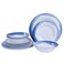 Lechoo Melamine Dinnerware Sets- 12pcs Melamine Plates and Bowls Set for 4