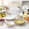 Melamine Dinnerware Sets- 12pcs Melamine Plates and Bowls Set for 4,Indoor and Outdoor Dinnerware, Lemon dinnerware set