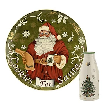 Spode Christmas Tree Cookies for Santa, Set of 2 - Holiday Tableware