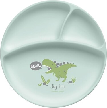 Stephen Joseph Silicone Baby Plate, One size, Dino