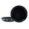 Golden Rabbit Enamelware Pasta Plates, 10 inch, Solid Black Textured, Set of 4